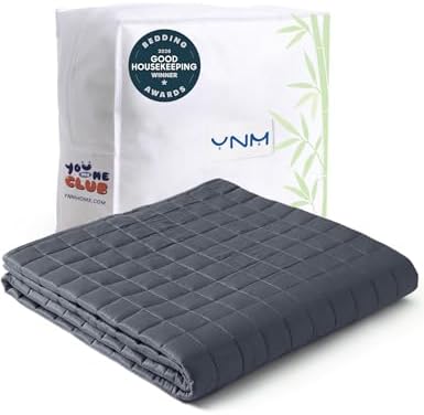 YnM Cooling Weighted Blanket for Adults, Oeko-Tex Certified Material (Dark Grey, 48"x72" 20lbs), Suit for One Person(~190lb) Use on Twin/Full Bed by YNM