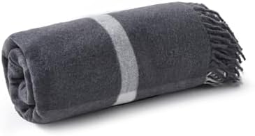 Arus Acrylic Highlands Collection Queen Throw Blanket Gray Plaid, 60x80 - Image 3