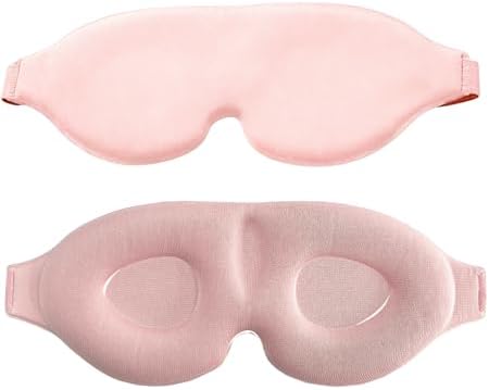 Sleep Mask for Women Men Comfortable Blockout Soft 3D Padded Eye Mask for Sleeping Side Sleeper Friendly Pink by Unknown