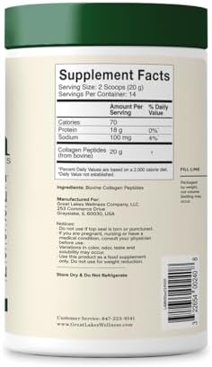 Great Lakes Wellness Collagen Peptides Powder, Unflavored, 10 oz - Image 3