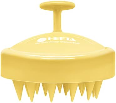 HEETA Scalp Massager with Soft Silicone Bristles - Promotes Hair Growth, Exfoliates Scalp, Removes Dandruff, and Enhances Shampoo Cleansing, Yellow by HEETA