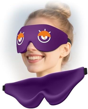EVA BELLE Sleep Mask Women Men, Comfy Blackout Eye Mask for Deep Sleep, 3D Memory Foam Sleeping Mask, Silk Sleep Eye Cover, Cute Funny Eyeshade Covers, Adjustable Elastic Strap & Soft Breathable by Evabelle
