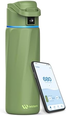 WaterH BOOST Smart Water Bottle Tracker with Reminder to Drink Water, 24oz by WATERH