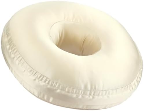 Washable Silky Satin Ear Piercing Pillow with Removable Pillowcase Smooth Cooling Donut Pillows Hole for Ear Pain Relief CNH Sleeping Pressure Sore Side Sleepers Ear Guard Protector, Champagne by Heal+n+Hope