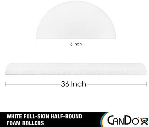 Cando 30-2340 Full-Skin PE Foam Roller for Muscle Restoration, Massage Therapy, Sport Recovery and Physical Therapy, White, 6" Width, 36" Length - Image 2