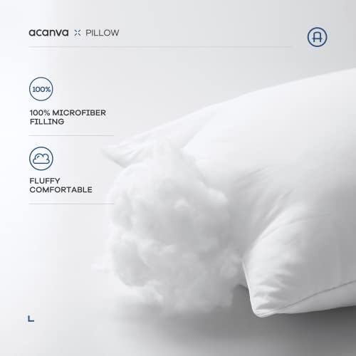 Acanva Premium Throw Pillow Inserts with Microfiber Filled, Lumbar Support Decorative Stuffer for Sofa Bed Couch & Chairs, 20x20, 2 Count, White - Image 2
