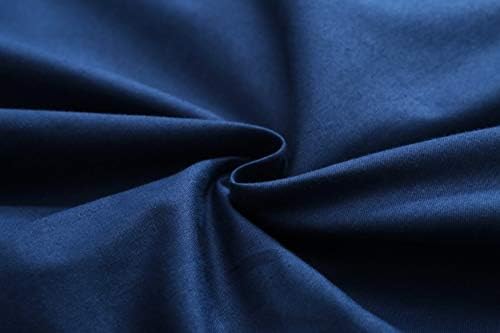 F.Y.Dreams Weighted Blanket Duvet Cover 60x80 inches with 8 Ties,Zipper on Long Side/100% Cotton, Navy Blue/Just Duvet Cover - Image 3