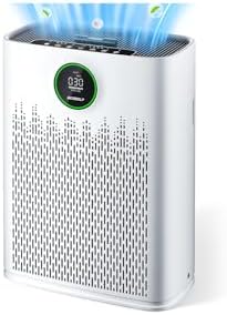 Air Purifiers for Home Large Room, Cover Up to 2400 Ft² with True HEPA Filter, Smart Mode, PM2.5 Air Quality Display, 22dB Sleep Mode, Aromatherapy with 2X-Purification, HAP603, White by ECOSELF