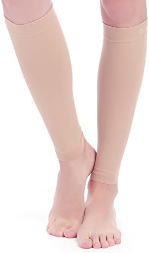 BSERA Calf Compression Sleeve Women, 2 Pairs 15-20mmHg Calf Support Footless Compression Socks Stockings for Shin Splints, Varicose Veins, Recovery (Nude/Skin, X-Large) - Image 6