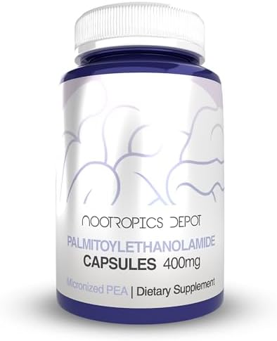 Nootropics Depot Palmitoylethanolamide (Pea) 400mg Capsules | Micronized Pea | Joint, Nerve, & Cellular Support | Daily Comfort | High Purity | Supplement for Women and Men | 180ct by NootropicsDepot