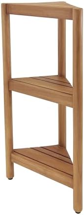 Asta Select Solid Teak Free Standing Corner Shelf, 3-Tier Bathroom Corner Stand, Corner Rack for Bathroom, Kitchen, Living Room, Bedroom, Fully Assembled, ST-80 - Image 7