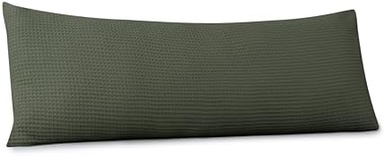 100% Egyptian Cotton 600 TC Waffle Weave Body Pillowcase with Zipper - Image 2