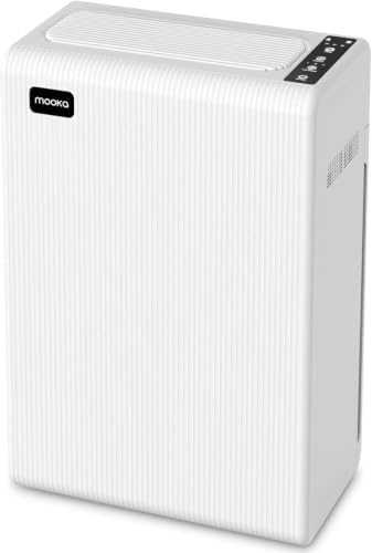 Air Purifiers for Home Large Room up to 2000ft² with Washable Filter, MOOKA H13 HEPA Air Cleaner for Wildfire Smoke Season Bedroom Pets Wood Odor Pollen Dust, Auto Mode, Filter PM2.5, E-300L(White) by MOOKA