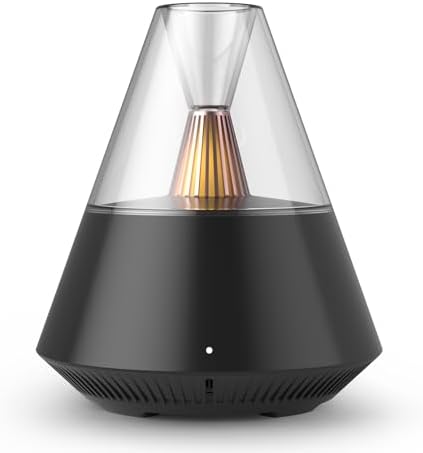 Ultrasonic Essential Oil Diffuser, 150ML Modern Aromatherapy Diffuser with Candle Light, 2 Mist Mode, Remote Control, Auto-Off, Small Cool Mist Humidifier for Home Bedroom Office Yoga, Black by KinYiLOHome