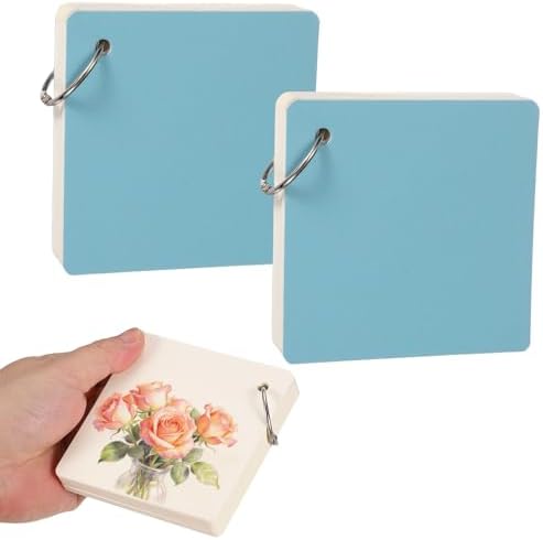PATIKIL 2 Pcs Mini Watercolor Sketchbook, 3.94 x 3.94 55 Sheets/110 Pages Portable Square Travel Watercolor Notebook 230GSM (107lb) Detachable Painting Sketch Book Art Sketchbook, Blue by PATIKIL