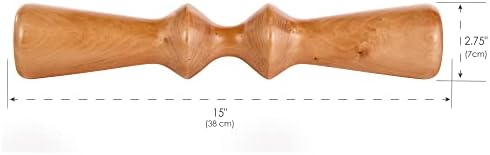 EARTHLITE Wooden Massage Back Roller - Deep Therapeutic Massage Tool, Back Pain Relief & Trigger Point Release (15”) - Image 2