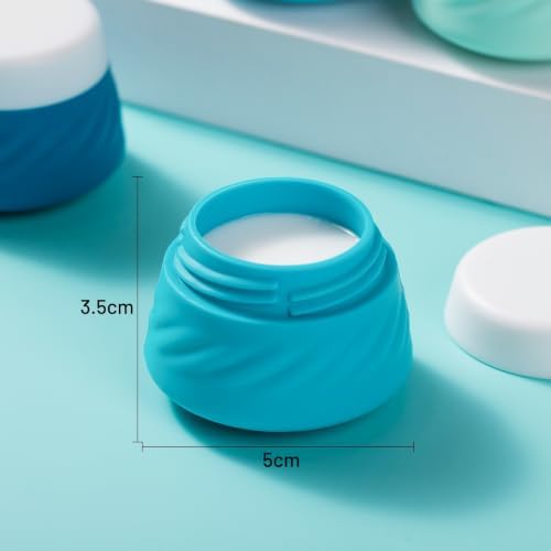 Gemice Silicone Cream Jars TSA Approved Travel Size Containers with Clear Bag, Leak-proof Travel Accessories with Lid for Cosmetic Face Body Hand Cream (4 Pack) - Image 6