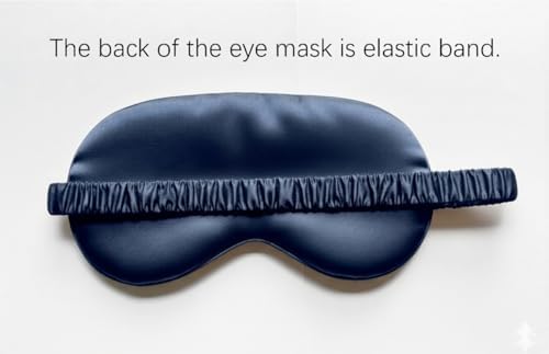 [1 Pack] QSYW Sleep Masks, Satin Eye Mask for Sleeping - Silky Eye Masks Bulk with Storage Bag & Elastic Strap,Dark Blue - Image 4