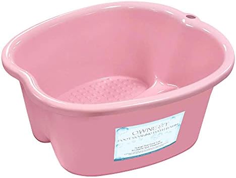 Ownest Foot Bath Spa,Water Spa and Foot Massage, Sturdy Plastic Foot Basin for Soaking Foot,Toe Nails, and Ankles,Pedicure,Portable Foot Tub-Pink by Ownest