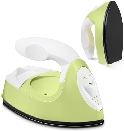 Honoson Mini Craft Iron Mini Heat Press Small Iron 3.93 x 2.36 x 2.76 in Portable Handy Tiny Flatiron with Charging Base Accessory for Fuse Bead Patch DIY Heat Transfer Vinyl(Fruit Green) by Honoson