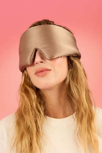 Glow People Silk Sleep Mask – 100% Mulberry Silk Eye Mask for Sleeping, Total Blackout, Cloud-Soft and Adjustable for Beauty Sleep and Travel - Mink - Image 5