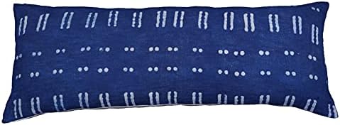 Trade Star 100% Cotton Lumbar Pillow Cover Decorative Cushion Case Large Spring Pillow Case Bedding Decor Indian Home Decoration Cushion Cover for Farmhouse Decor (Indigo Blossom 14X36 INCHES) by TradeStar