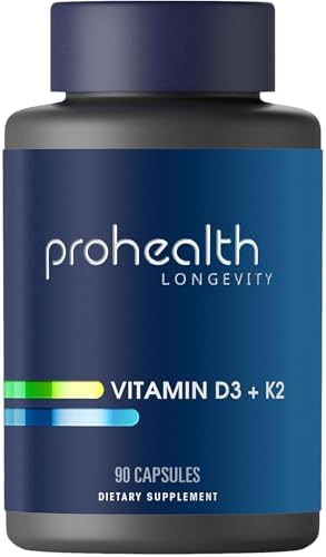 ProHealth Vitamin D3 + K2 | 90 Capsules | Bioactive VegD3® & MK-7 for Bone, Heart & Immune Support | Non-GMO, Triple Lab-Tested, USA GMP-Certified by ProHealthLongevity