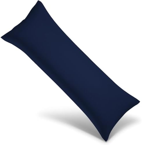 Body Pillow Cover with Zipper 20x72 Cotton Long Body Pillowcase Lumbar Pillow case 100% Egyptian Cotton 500 Thread Count Pack of 1 for Adult Size (Navy Blue) by AtikshBeddings