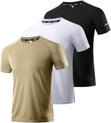 Boyzn 1, 3, 5 or 7 Pack Men's Workout Running Shirts, Dry Fit Moisture Wicking T-Shirt, Gym Athletic Short Sleeve Tee Shirts by Boyzn