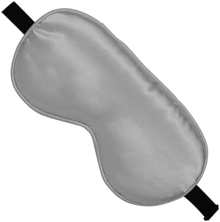 Silk Sleep Mask, Black, Adjustable Strap for Light Blocking, Travel Rest, Puffy Eyes Relief, Single Pack (Grey) by Unknown
