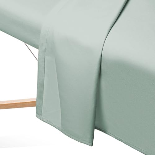 Saloniture 3-Piece Microfiber Massage Table Sheet Set - Premium Facial Bed Cover - Includes Flat and Fitted Sheets with Face Cradle Cover - Seafoam Green - Image 4