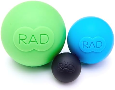 RAD Rounds – 3 Density Yoga Massage Ball Set for Deep Tissue Myofascial Release – Therapy Balls for Feet, Back, Neck, Jaw & Forearms – Trigger Point & Mobility Therapy (3-Pack) by RAD