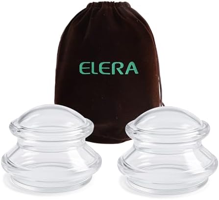 ELERA Silicone Cupping Therapy L Size Sets, Professionally Chinese Massage Cups Tools, Silicone Cup for Joint Pain Relief, Massage Body (L*2 Cups) by ELERA