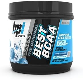 BPI Sports Best BCAA - BCAA Powder - Branched Chain Amino Acids - Muscle Recovery - Muscle Protein Synthesis - Improved Performance – Hydration – Blue Raspberry - 60 Servings - 21.12 Oz by BPISports