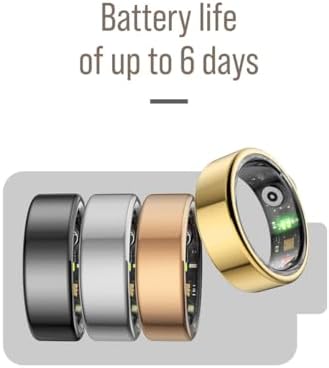 Herz P1 Smart Ring for Women & Men - (Size 11) 24/7 Health Metrics Fitness Ring, Tracks 20+ Biometrics, 6 Day Battery Life, Waterproof Stainless Steel, Free APP for iOS Android, No Subscription - Image 3