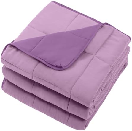 Weighted Blanket for Adults 15lbs, 48"x72", Twin Full Size Cooling Heavy Throw Blanket for 140-160lbs, Microfiber Soft Big Blankets Weighted Comforter, Purple - Image 7
