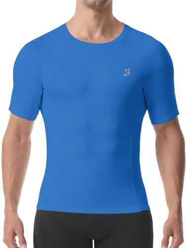 Roadbox Compression Shirt Men Short Sleeve, Cool Dry Base Layer Athletic Undershirts, Workout T-Shirt for Sports Gym Running - Image 2