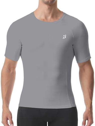 Roadbox Compression Shirt Men Short Sleeve, Cool Dry Base Layer Athletic Undershirts, Workout T-Shirt for Sports Gym Running - Image 2