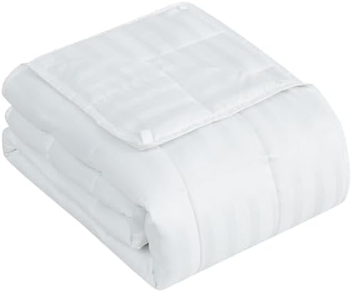 yescool Weighted Blanket for Adults (20 lbs, 60" x 80", Snowy Stripes) Heavy Blanket for Sleeping Perfect for 190-210 lbs, Queen Size Breathable Blanket with Premium Glass Bead, Machine Washable by yescool
