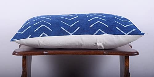 Trade Star Decorative Mudcloth Blue Throw Pillow Cover Handmade Cushion Cover Spring Pillow Cover 100% Cotton Pillow Case Indian Lumbar Pillows Ethnic Oblong Pillow Shams (INDIGO PHOENIX 14X22 INCHES) - Image 5