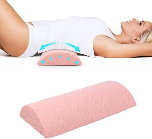 Cozyhealth - 2.95" H*18.7" L - Soft Small Lumbar Pillow for Sleeping, Memory Foam Back Lumbar Support Cushion for Lower Back Pain Relief Bed Waist Sleep Support Pillow for Side, Back (Pink, Small) by Cozyhealth