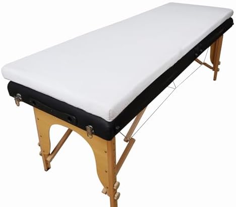 Lash Bed Foam Topper for Massage, 73x24x2 inch White Memory Foam, Removable Cover, Non-Slip Elastic Bands by Unknown
