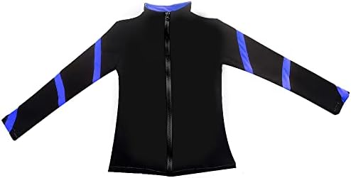 LIUHUO Girls Ice Skating Jackets Women Stripes Training Practice Figure Skating Tops Costs Fleece - Image 4