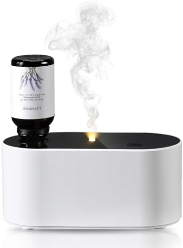 Lecdura Waterless Diffuser for Essential Oil, Battery Operated Scent Air Aromatherapy Diffuser, Mini Aroma Diffusers with 3 Intermittent Mist Modes, Cycle Start for 400-700 sq.ft Home Office Bedroom. by Lecdura