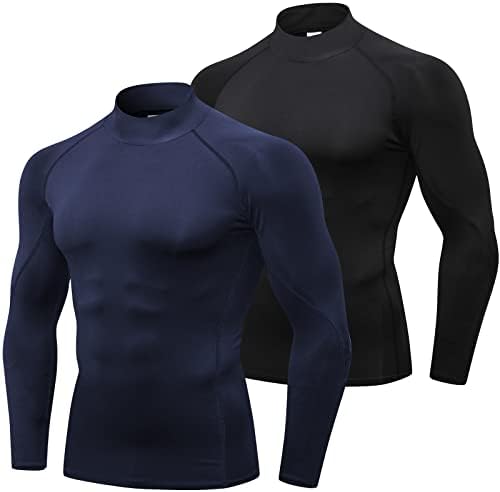 SPVISE Men's Compression Shirts Long Sleeve Mock Turtleneck Workout Tops by SPVISE