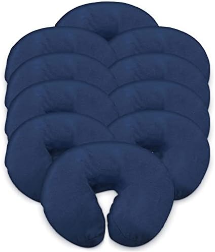 London Linens Pack of 10, Premium Extra Thick 100% Cotton Flannel Massage Tables Face Cradle Covers Cozies Fitted - Includes 10 pcs (Blue) by LONDONLINENS