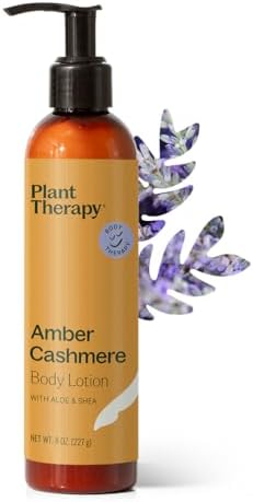 Plant Therapy Amber Cashmere Body Lotion with Aloe & Shea 8 oz Natural Scent with Warm Amber Tones, Deep Moisture for Smooth, Healthy Skin, Enriched with Vitamins and Antioxidants by PlantTherapy