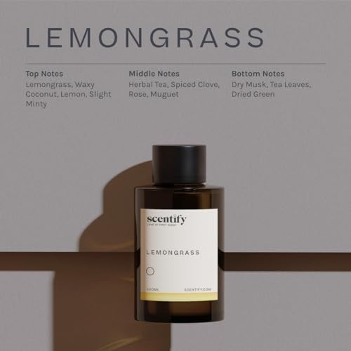 Scentify Lemongrass Aroma Oil Refill Scent for Oil Diffusers - Lemongrass, Clove, Musk Scents - Luxurious Relaxing Aromatherapy Diffuser Fragrance 100ml, 3.38 oz - Image 3