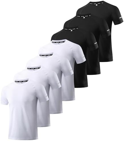 Boyzn 1, 3, 5 or 7 Pack Men's Workout Running Shirts, Dry Fit Moisture Wicking T-Shirt, Gym Athletic Short Sleeve Tee Shirts by Boyzn