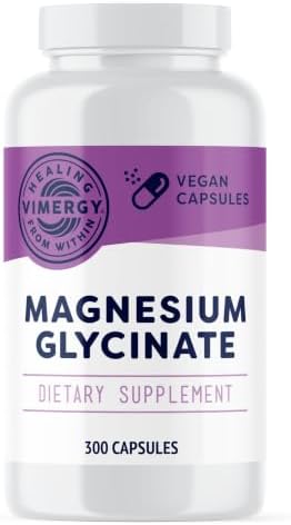 VIMERGY Magnesium Glycinate Supplement, Vegan, 300 Capsules, 150 Servings by Vimergy